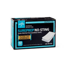 SurePrep No-Sting Skin Protective Barrier Wipe, Alcohol Free 50/Box