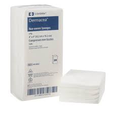 Dermacea Non-Woven Sponges, 4" x 4" 4-Ply, Non-Sterile, 200/Sleeve