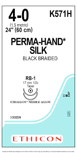 Perma-Hand Silk Suture 4-0, 24" Taper RB-1 36/Box