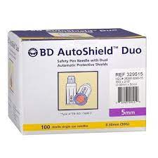 BD Autoshield Duo Safety Pen Needle, 30G x 3/16", 100/Box