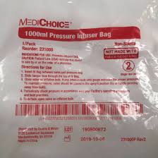 Pressure Infuser Bag, 1000mL, Non-Sterile, 5/Pack