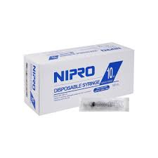 Nipro Syringe with Needle 10 mL 20Ga x 1" Sterile, 100/Box