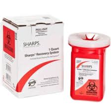 Sharps Collection Container, 1 Quart, 1/Box