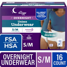Unisex Underwear Overnight 28" - 40" Small/Medium, 16/Pack