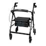 Lightweight Rollator 6" Wheels Aluminum Frame Black Each