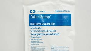 Salem Sump Dual Lumen Stomach Tube Anti-Reflux Valve 16Fr 9/Box