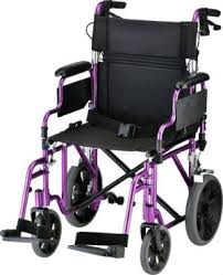 Lightweight Transport Chair 19" Seat, Purple Each