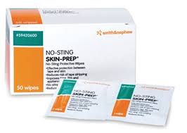 No-Sting Skin-Prep Wipes, 50/Box