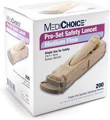 Pre-Set Safety Lancet, Medium Flow, 23g, 200/box