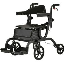 Gemini 2 in 1 Rollator Transport Chair, Black, Used, 1/Ea