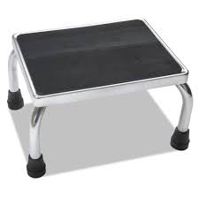 Chrome Footstool w/Rubber Mat, Each