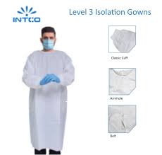 Isolation Gown, White, One Size, 100/Box