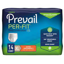 Briefs, Prevail Per-Fit Disposable, XL 58"-68", 14/pk