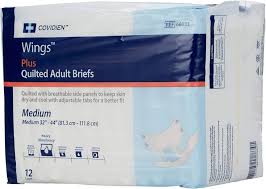 Incontinence, Quilted Adult Briefs, Wings Plus, Heavy Absorbency, Medium, 12/Pack 7 Packs/Case