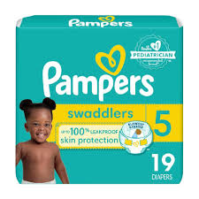 Pampers Swaddlers Diapers, Size 5, 7+ lbs., 19/Pack