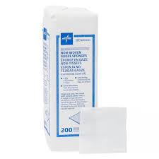 Non-Woven Gauze Sponges 2" x 2" 4-Ply, 200/Sleeve, 10 Sleeves/Box