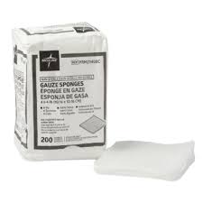 Woven Gauze Sponges, 4" x 4", 8-Ply, Non-Sterile, 200/Sleeve