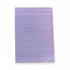 Tissue and Poly Patient Towels, 3-Ply Waffle-Embossed, 13" x 18", Lavender, 500/Case