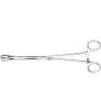 Foerster Sponge Holding Forceps, 9 3/4" Curved Serrated Jaws, Satin Finish, Each