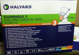 Surgical Mask, FluidShield 3 Fog-Free, ASTM Level 3, Orange, 50/Box