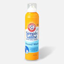 Wound Wash, Arm & Hammer Simply Saline, Sterile Saline Solution, 7.4oz, 4/Pack