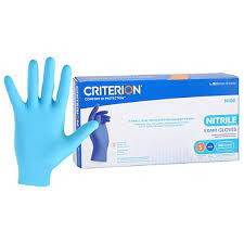 Exam Gloves, Criterion N100 Nitrile, Blue, Small, 100/Box
