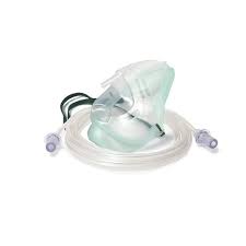 Oxygen Mask High Concentration Safety Vent 7 Ft. Tubing Tread Grip 50/Case