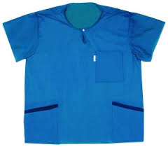 Scrub Top, Disposable, Blue, XS, 50/Box