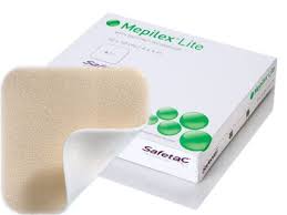 Mepilex Lite Soft Silicone Foam Dressing, 5" x 5", 10/Box
