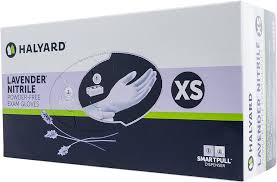 Exam Gloves, Lavender Nitrile Powder-Free, XS, 250/Box