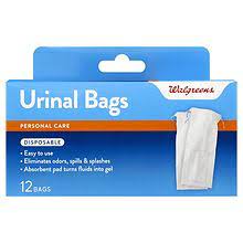 Urinal Bag W/Absorbent Pad, Disposable, 12/Box