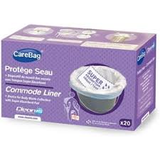 Commode Pail Liner w/Super-Absorbent Pad, 20/Box