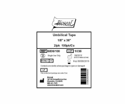 Umbilical Tape 1/8" x 36", Sterile, 2/pack 63 Packs/Box