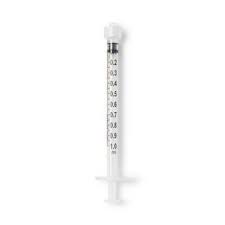 Syringe Luer Lock 1mL w/o Needle, 100/Box