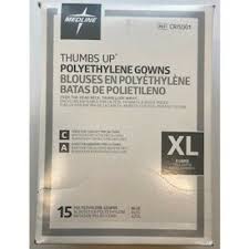 Thumbs Up Polyethylene Gowns XL, 15/Box
