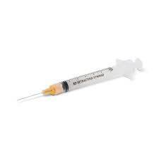 Integra Syringe w/Retracting PrecisionGlide Needle, 25G x 1" 3mL, Sterile, 100/Box