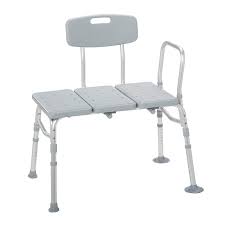 Transfer Chair for Bathtub with Back, Adjustable Legs, Suction Feet, Aluminum, USED, 1/ea