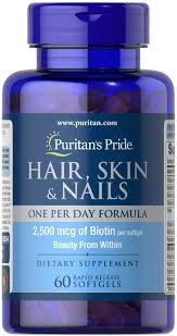 Hair, Skin & Nails 2,500mcg of Biotin Softgels, 60/Box