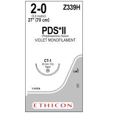 2-0 PDS II Violet Monofilament Suture, 27" CT-1 Taper, Expired/Discounted, 36/Box
