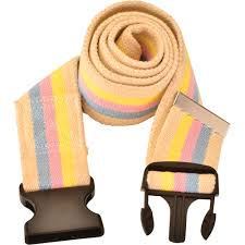 Gait Belt w/Plastic Buckle, 2" x 72", Stripes, 4/Box