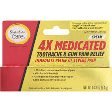 4X Medicated Toothache & Gum Cream 0.33 Oz. Tube Each