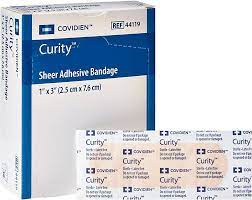Curity Sheer Adhesive Bandage, 1" x 3", 50/Box