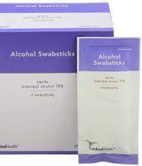 Isopropyl Alcohol 70% Swabsticks, 3/pk, 25 packs, Box