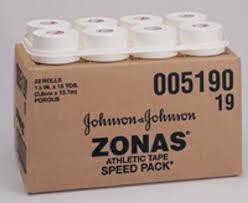 Zonas Athletic Tape Speed Pack, White, 15" x 15yds, 32 Rolls/Box
