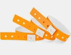 Wristband, Plastic Cover Seal, Orange, 500/Box