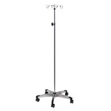 IV Stand, Chrome, 4 Hooks 5 Legs, New, 1/Box