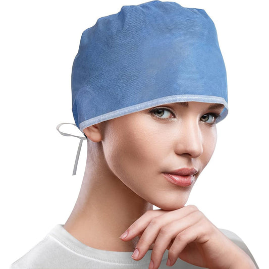 Surgical Cap w/Ties, Blue, XL, 100/Box