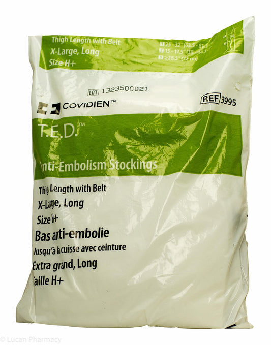 T.E.D. Anti Embolism Stockings (Thigh W/Belt) XL-Long 100% Latex Free, 6/Box