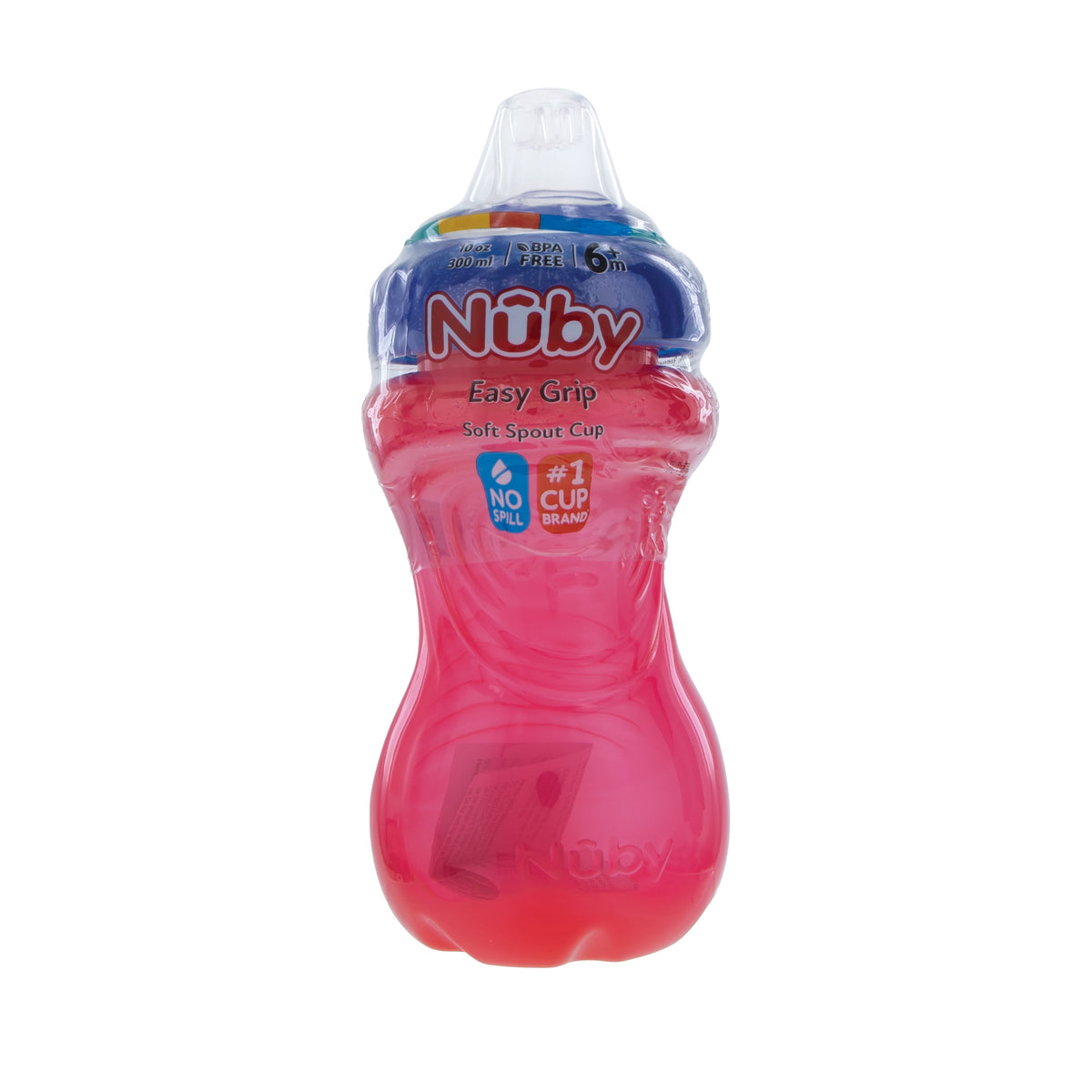 Nuby Easy Grip Soft Silicone Spout Cup, 10 oz, No Spill, Assorted Colors, 12/Pack
