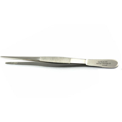 Dressing Forceps, 8" Serrated Flat Handle, Each